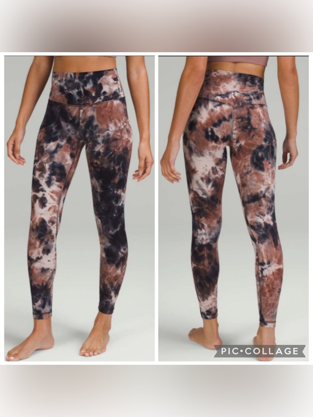 Lululemon Align HighRise Pant 25" Diamond Dye Seashell Smoky Topaz Graphite Grey